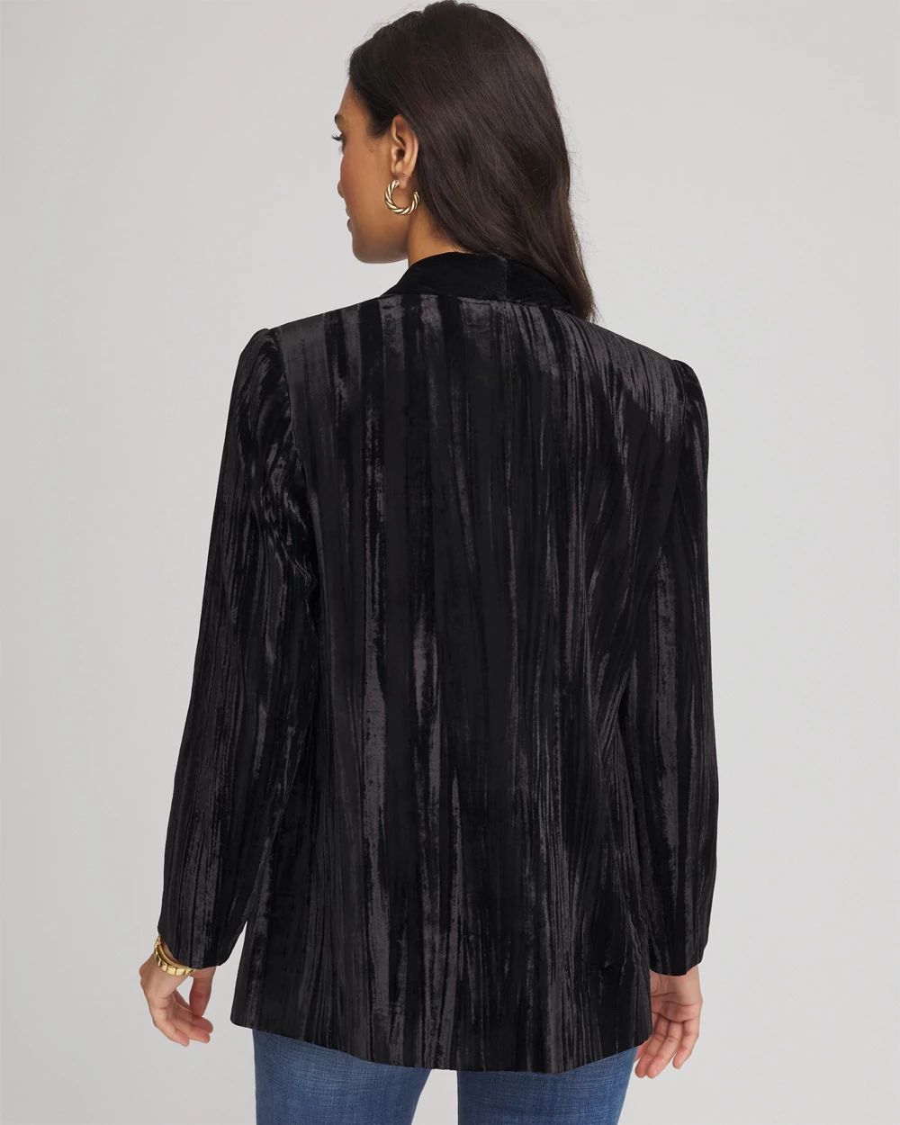 Velvet Shawl Collar Blazer click to view larger image.