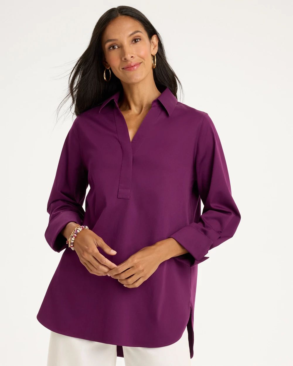 No Iron™ Stretch Popover Tunic