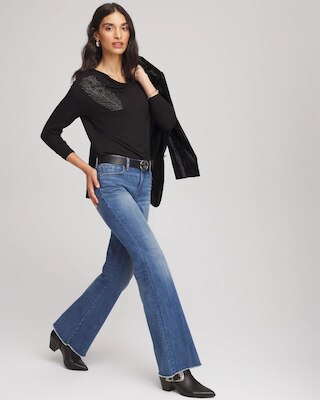 Embellished Cowlneck Dolman Tee click to view larger image.