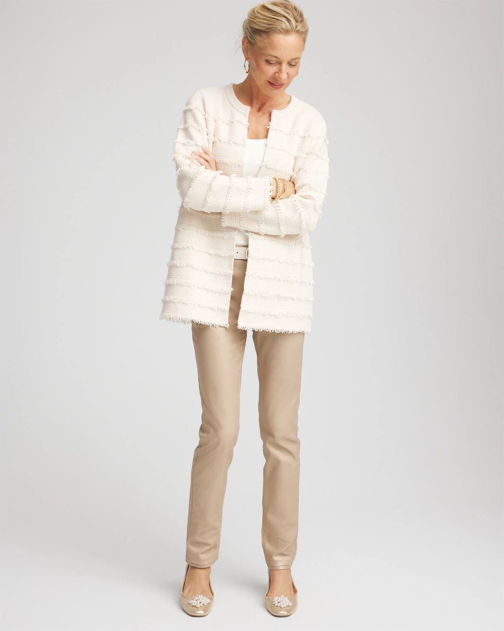 Fringe Ottoman Knit Cardigan