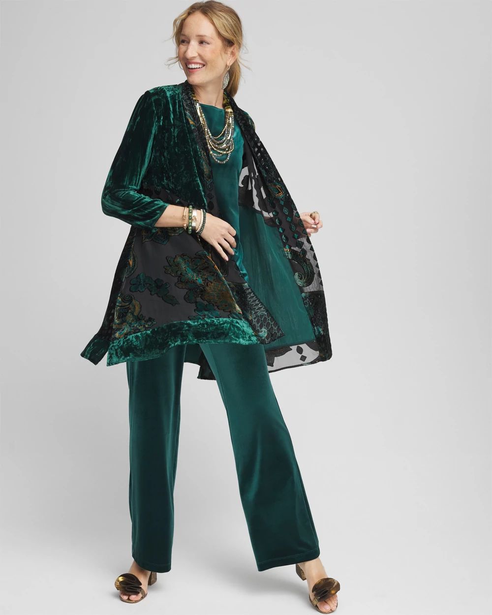 Travelers™ Collection Burnout Velvet Jacket click to view larger image.