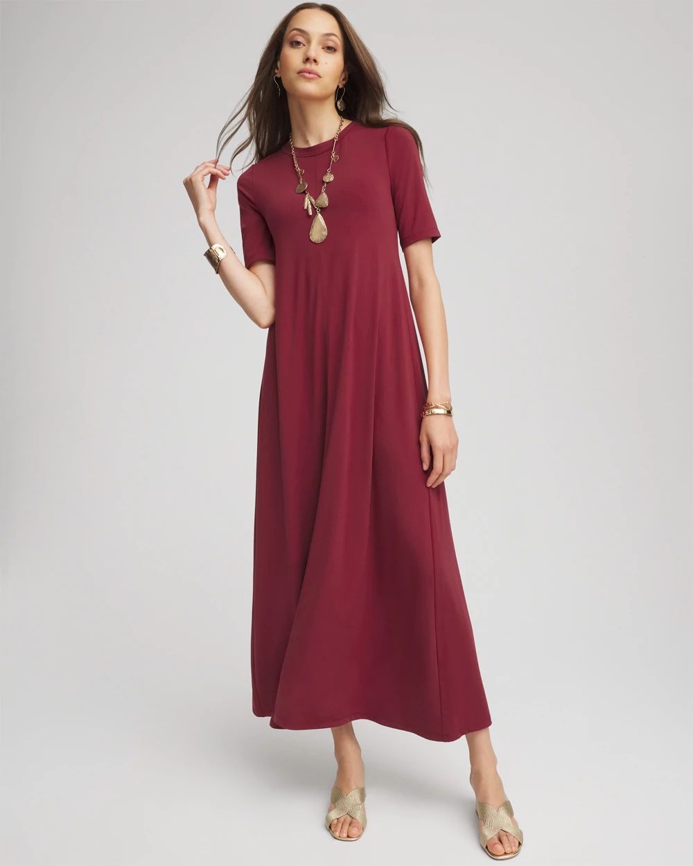 Stretch-Jersey Maxi Dress click to view larger image.