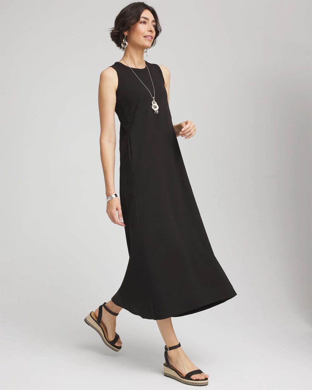 Petite Sleeveless Midi Tank Dress