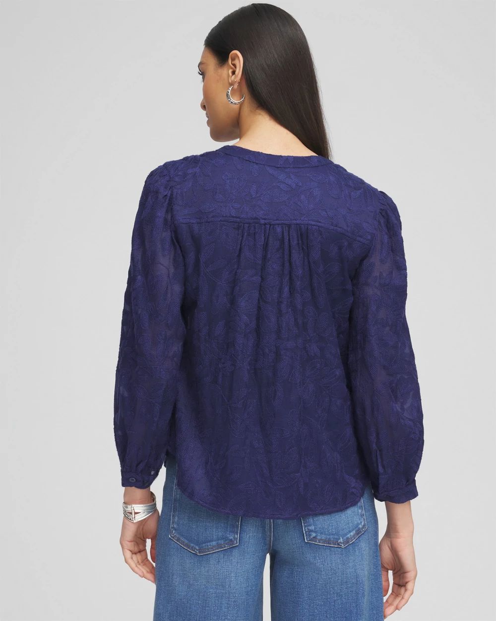 Chiffon Embroidered Shirt