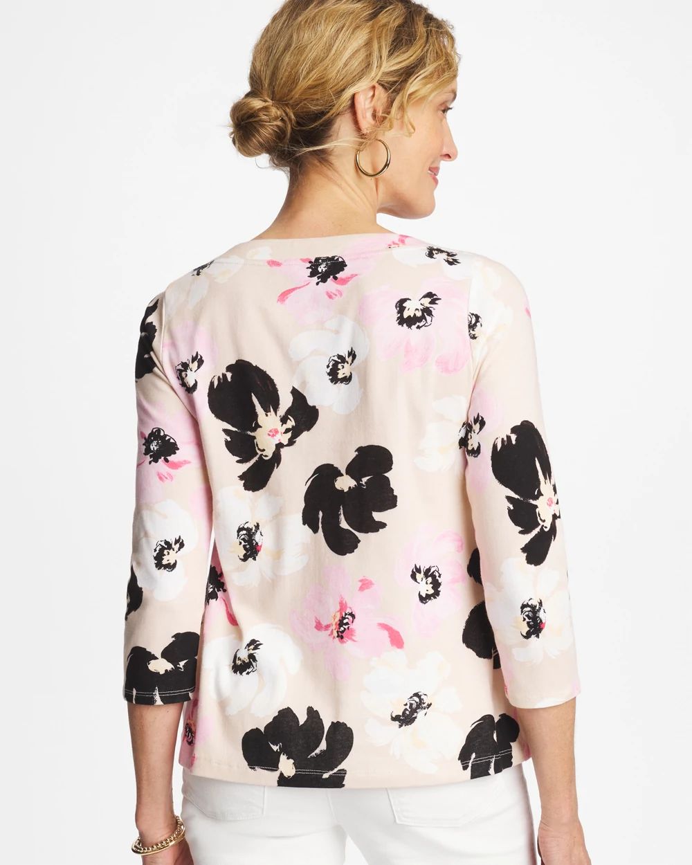 Printed Pima 3/4 Sleeve Tee