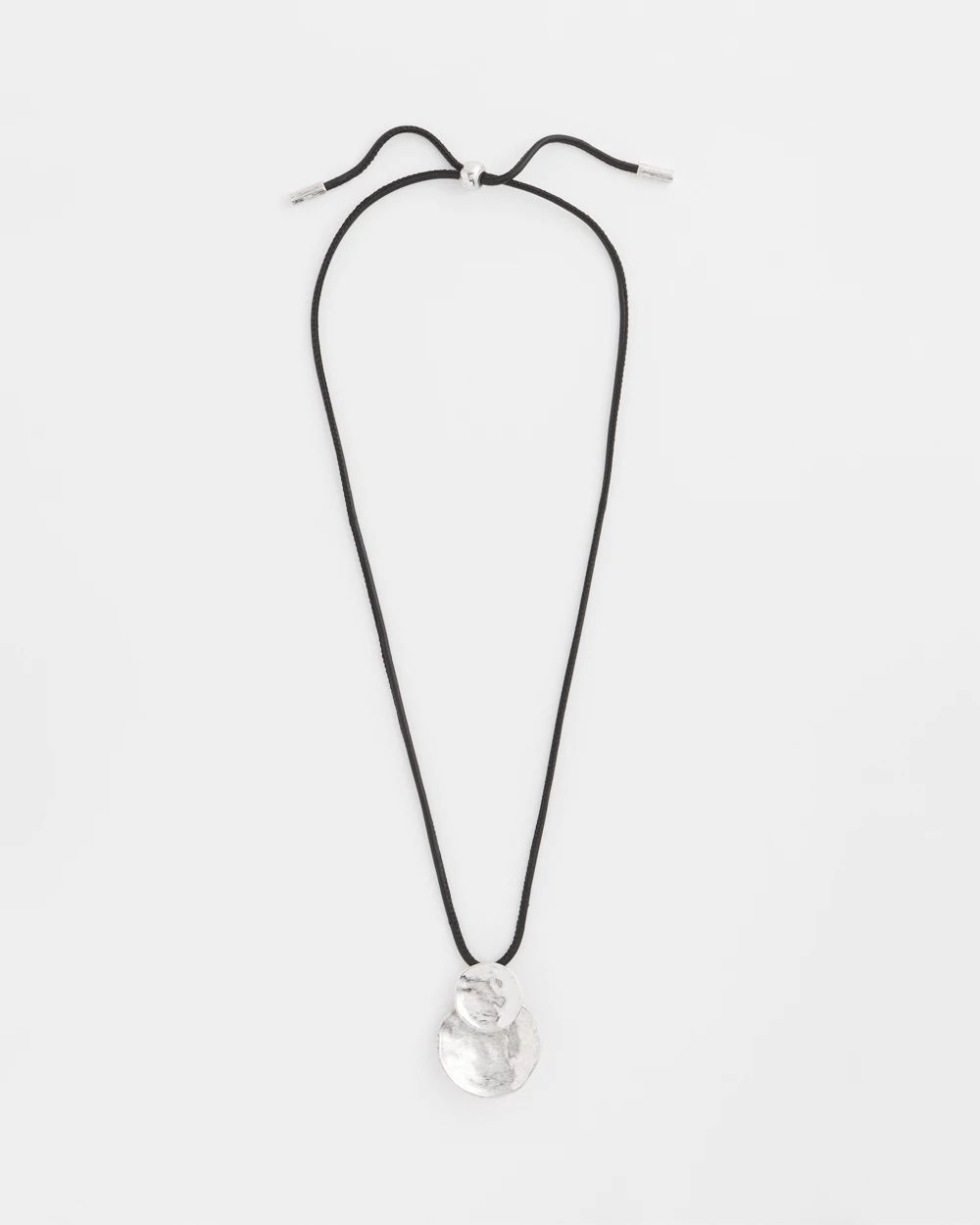 Silver Tone Circles Pendant Necklace