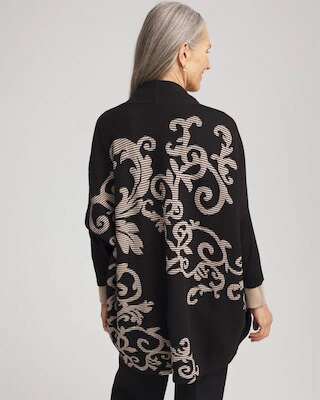 Ottoman Jacquard Cocoon Cardigan click to view larger image.