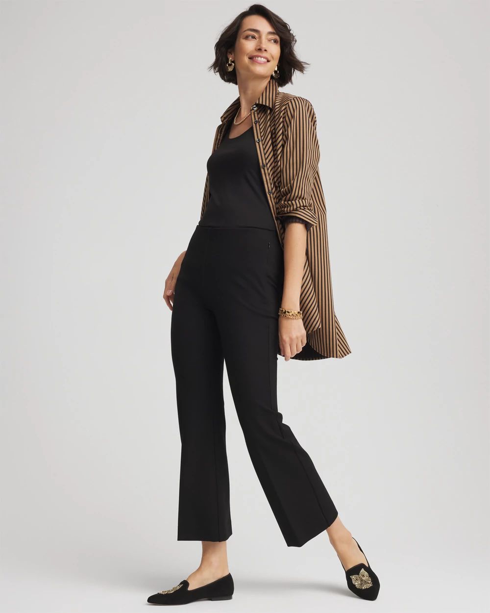 Juliet Slim Cropped Flared Pants click to view larger image.