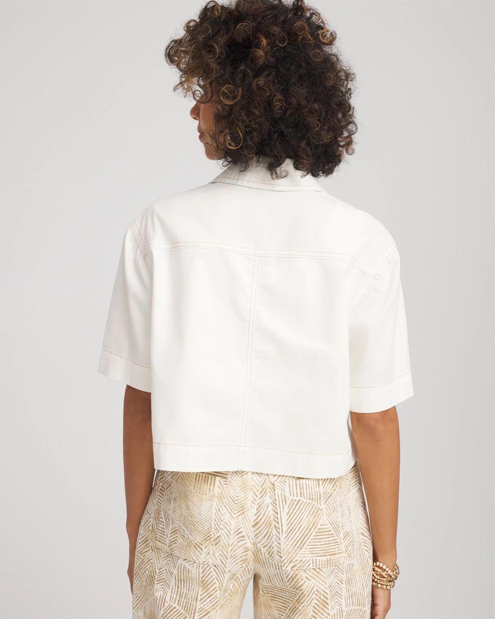 Soft-Stretch Short Cotton Shacket