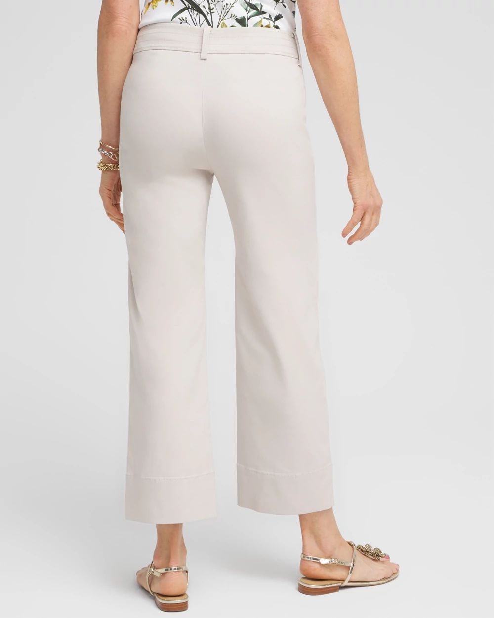 Trapunto Straight Leg Cropped Pants