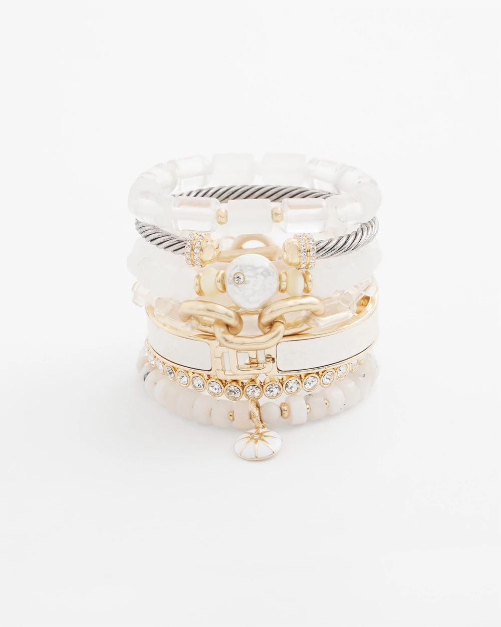 Goldtone Stretch Tennis Bracelet click to view larger image.