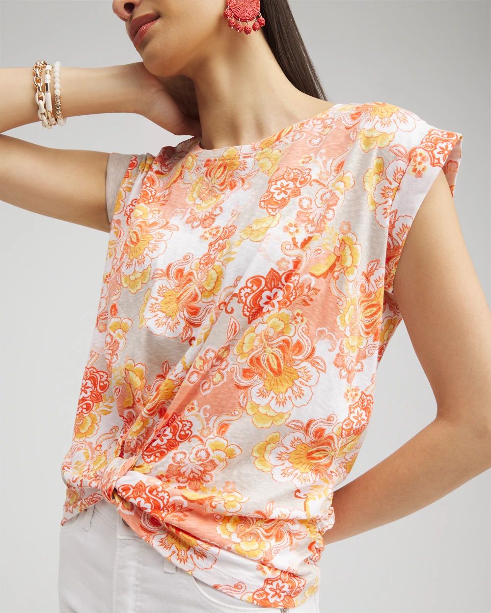 Floral Knot Front Tee