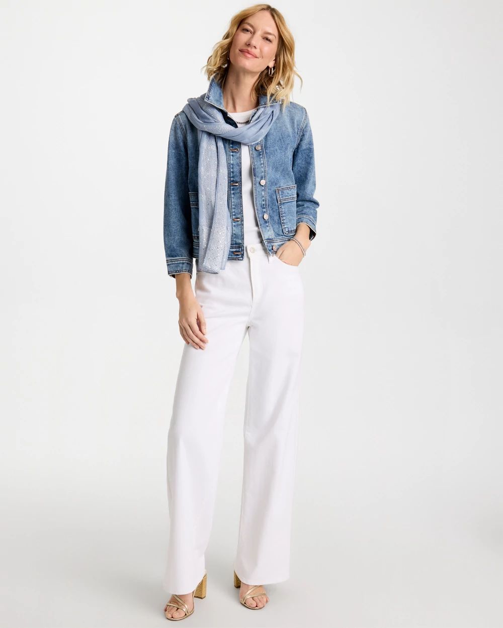 Cropped Denim Trucker Jacket