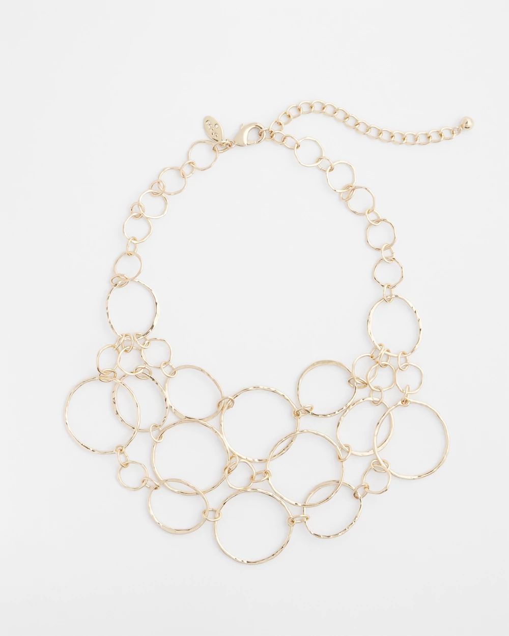 Short Goldtone Multi-Strand Link Necklace