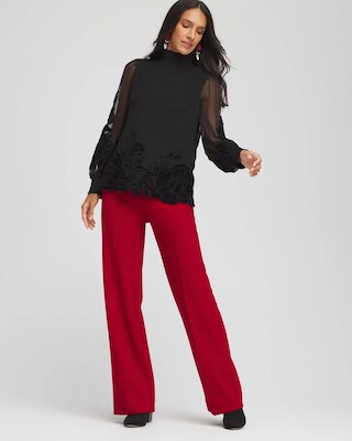 Emme Wide-Leg Trouser Ponte Pants click to view larger image.