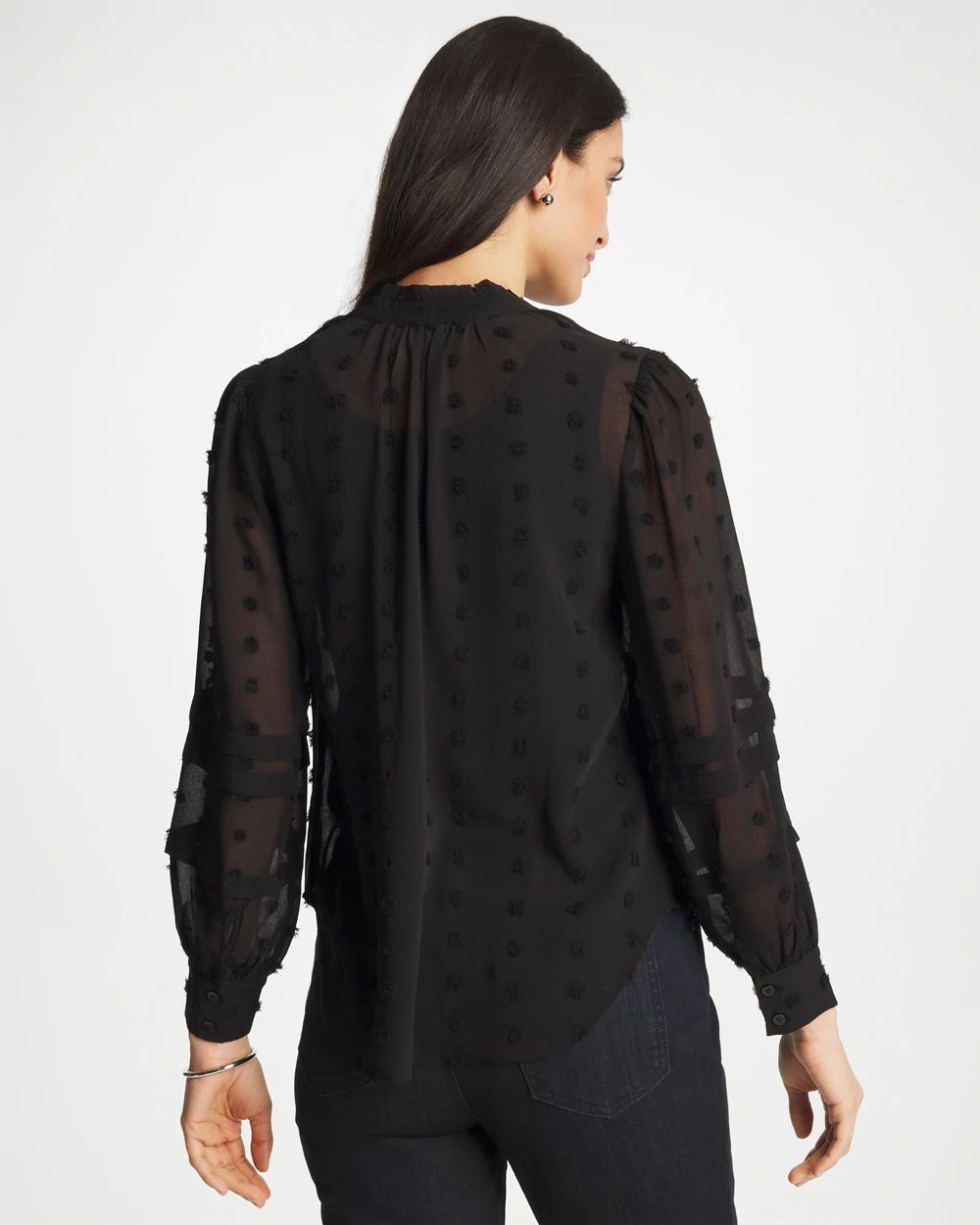3D Dot Jacquard Chiffon Blouse click to view larger image.