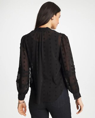 3D Dot Jacquard Chiffon Blouse click to view larger image.