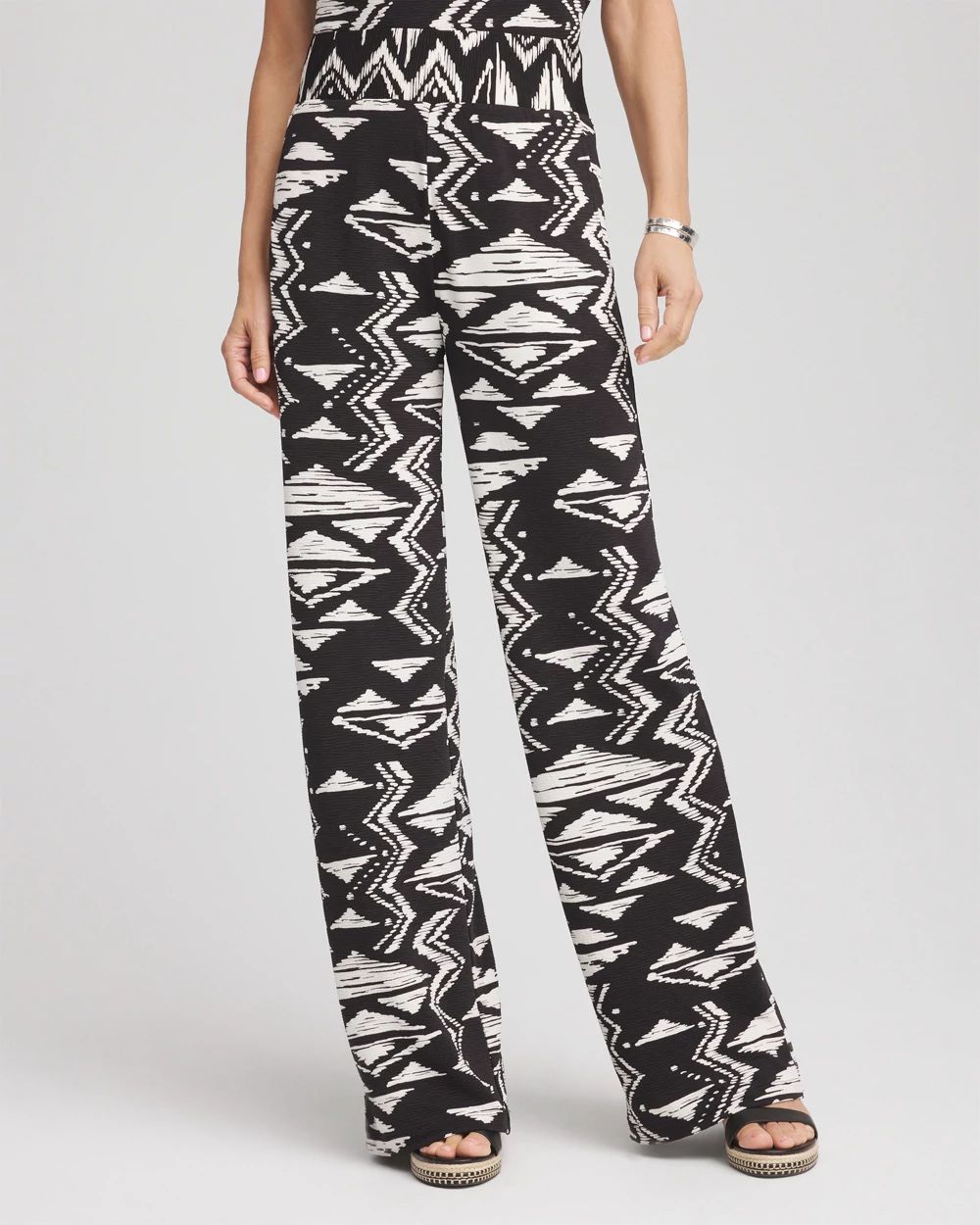 Travelers™ Crinkled Knit Wide-Leg Pants