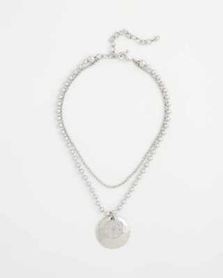 Short Silver Ball Chain Pendant
