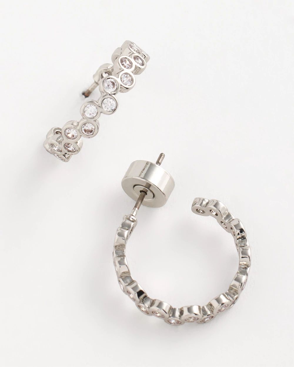 No Droop® Silvertone Hoop Earrings click to view larger image.