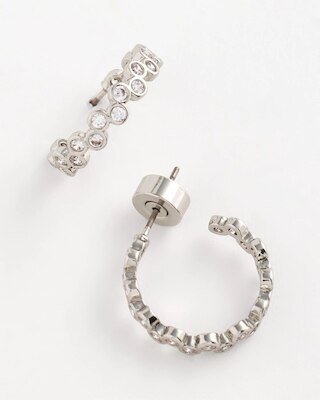 No Droop® Silvertone Hoop Earrings click to view larger image.