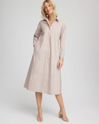 Vanilla Chai Striped Shirtdress