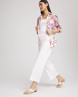 No Iron™ Tropical Floral Stretch Shirt click to view larger image.