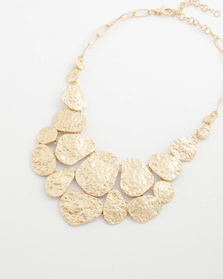 Molten Goldtone Bib Necklace click to view larger image.