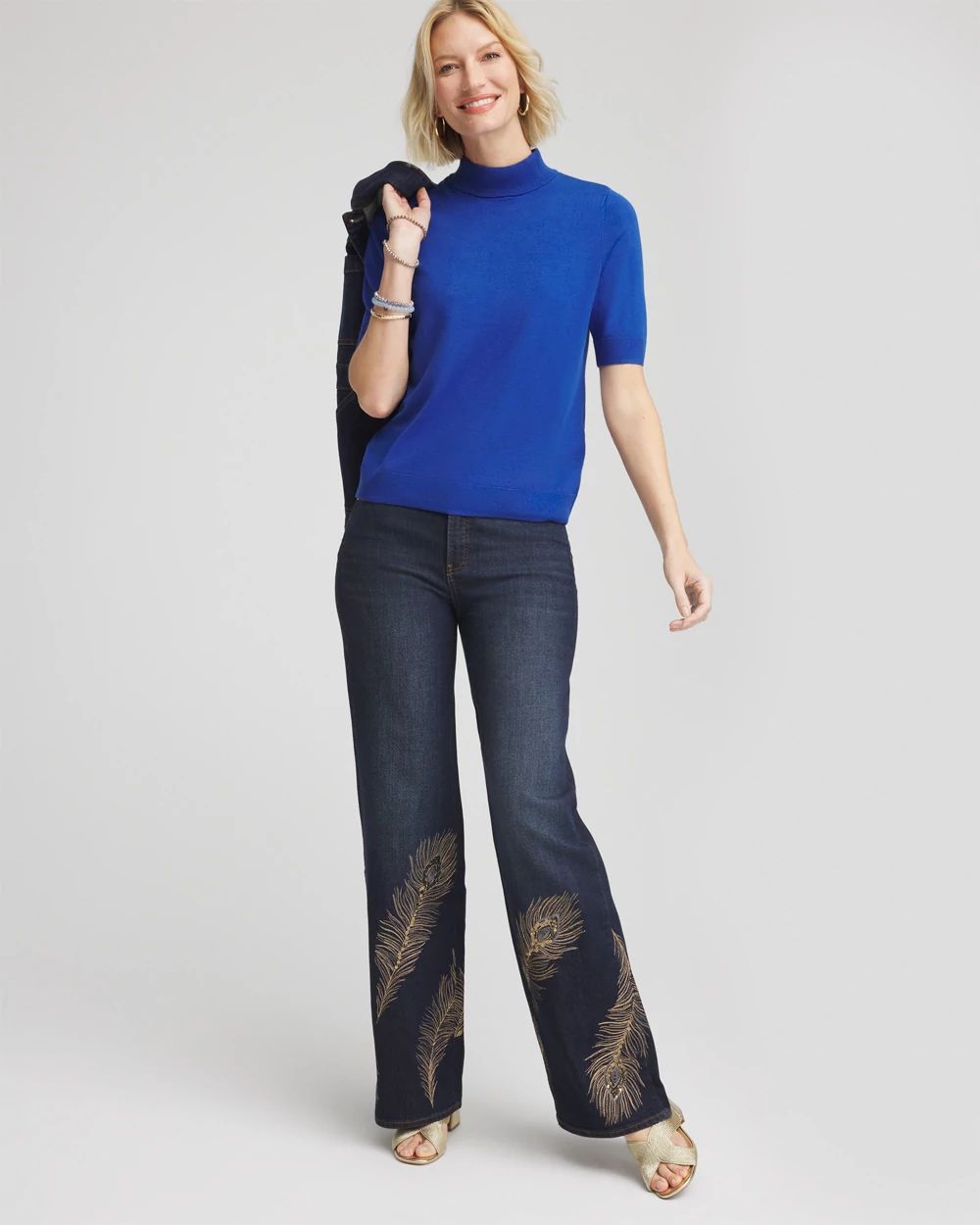 Ella Elbow Sleeve Mockneck Sweater