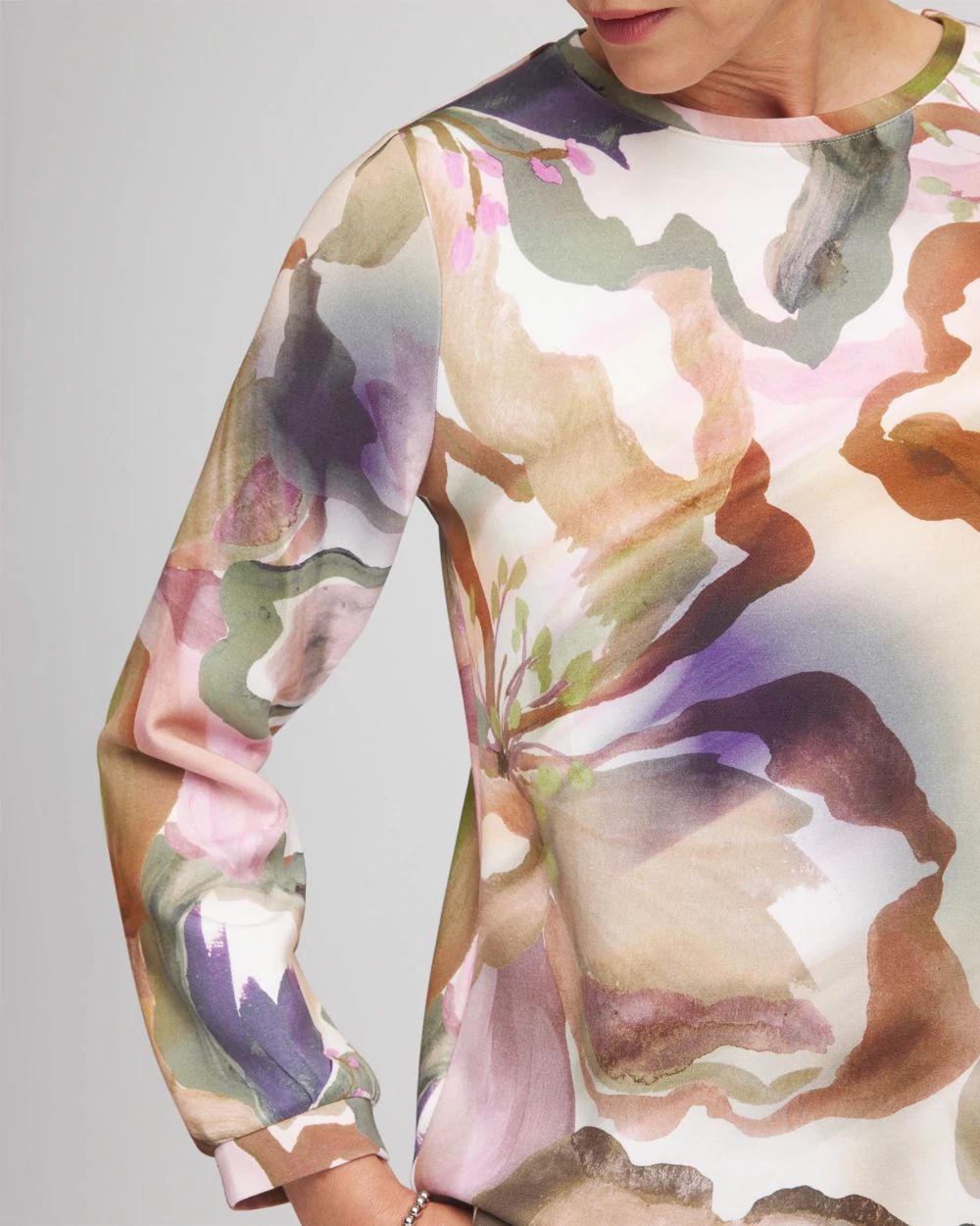 Zenergy® Floral Long-Sleeve Top click to view larger image.