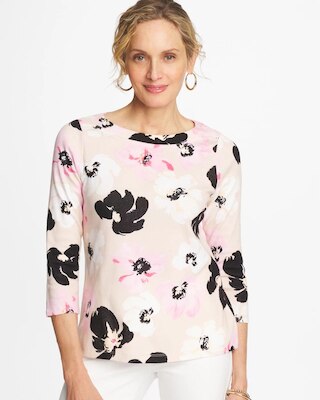 Printed Pima 3/4 Sleeve Tee