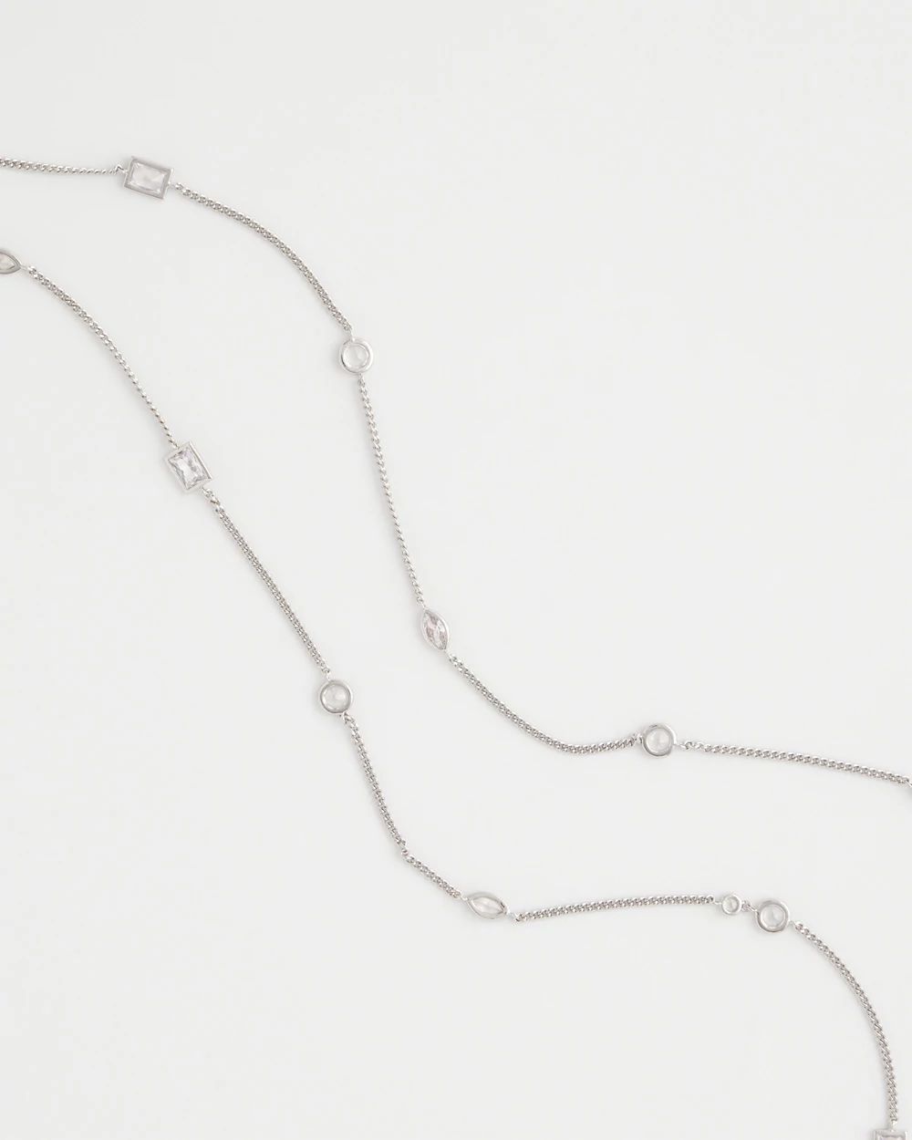 Fine Crystal Long Chain Necklace click to view larger image.