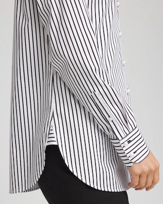 No Iron™ Lurex Striped Shirt click to view larger image.