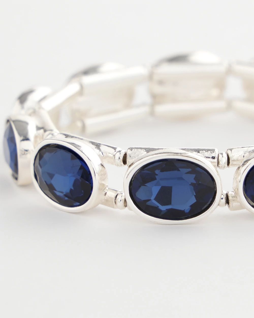 Large Faceted Gem Stretch Bracelet