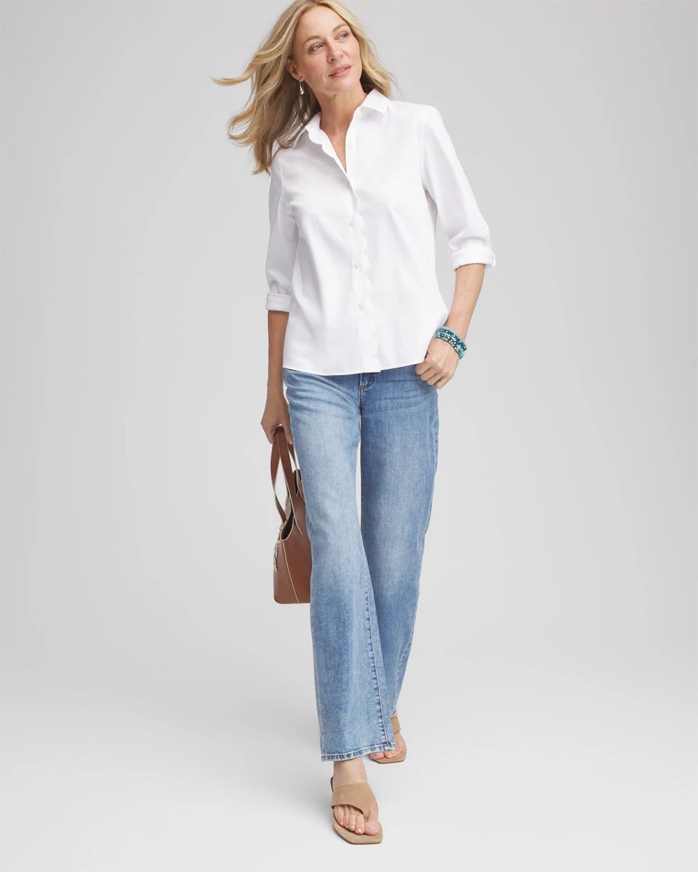 No Iron™ Scalloped Placket Shirt
