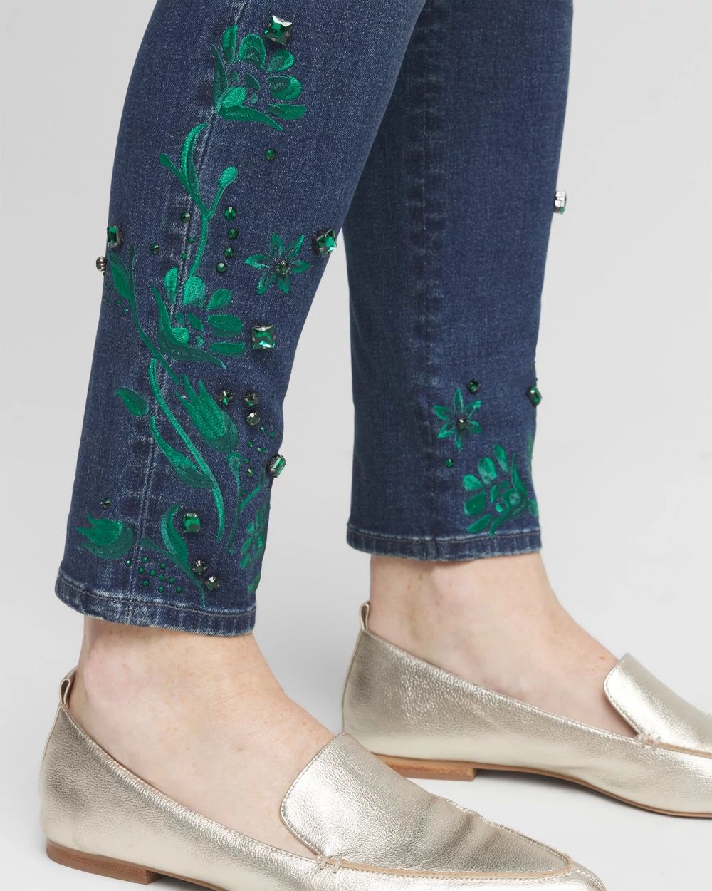 Emerald Jewel Pull-On Ankle Jeggings click to view larger image.