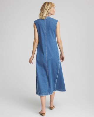 Frayed Denim Maxi Dress click to view larger image.