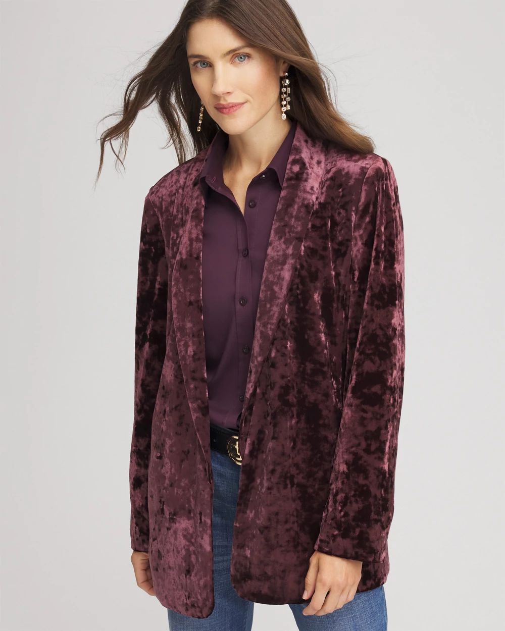 Crushed Velvet Blazer