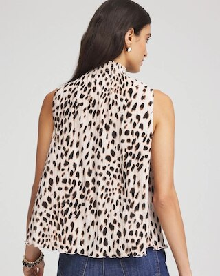 Pleated Smocked Tie-Neck Top click to view larger image.