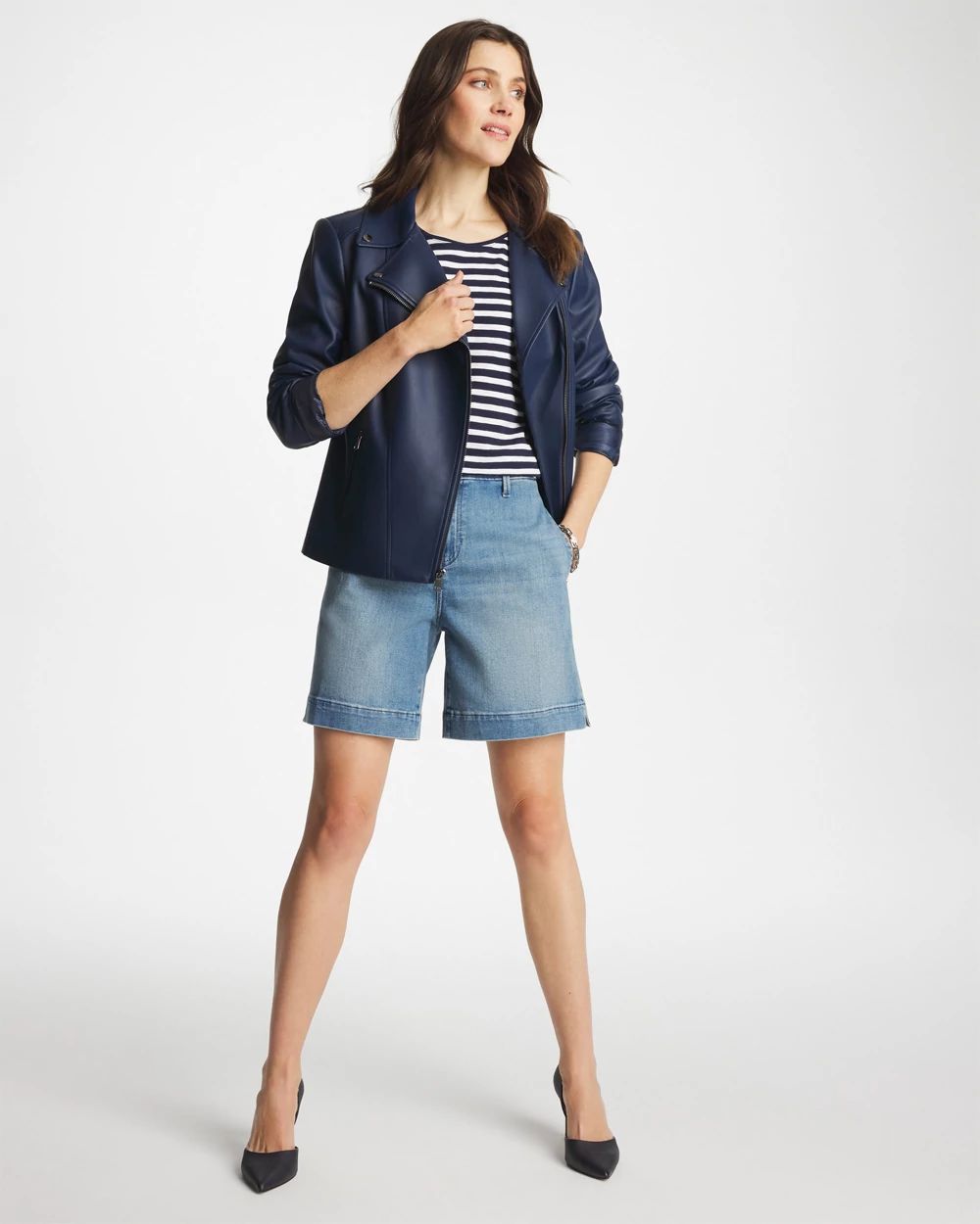 Denim Trouser Shorts