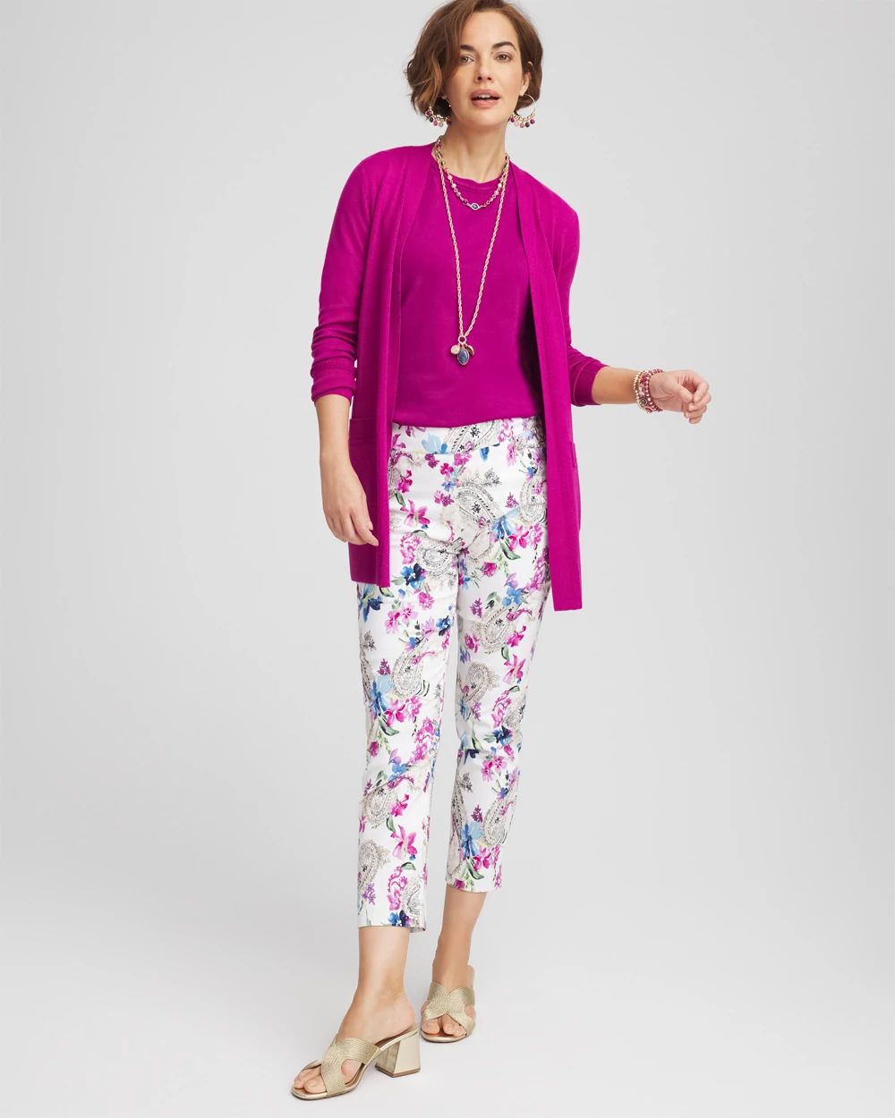 Brigitte™ Paisley Floral Cropped Pants click to view larger image.