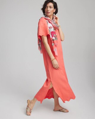 Linen V-Neck Maxi Dress click to view larger image.