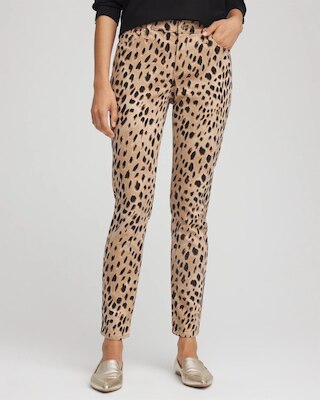 Leopard Girlfriend Slim Ankle Jeans