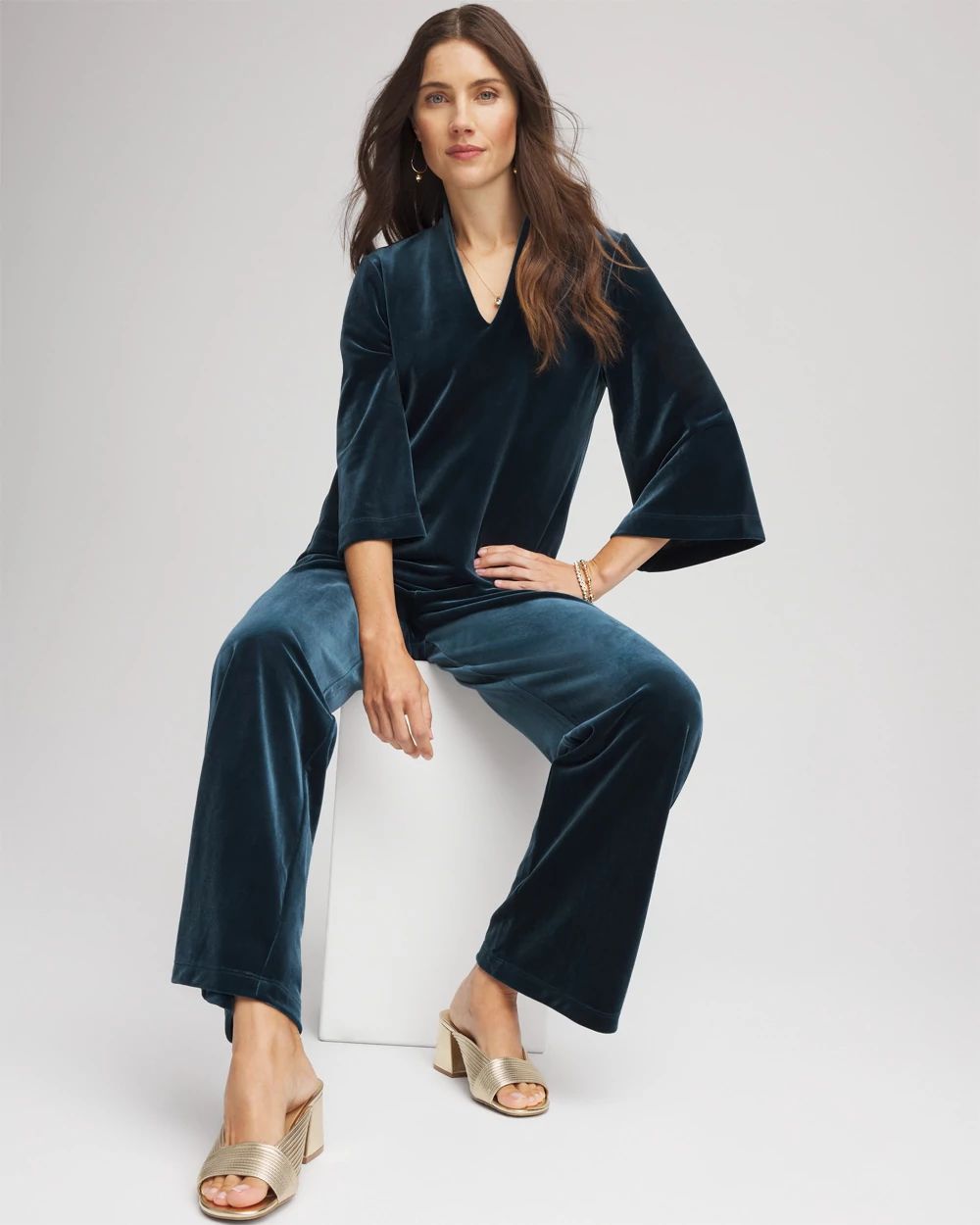 Travelers™ Velvet V-Neck Kimono Sleeve Top