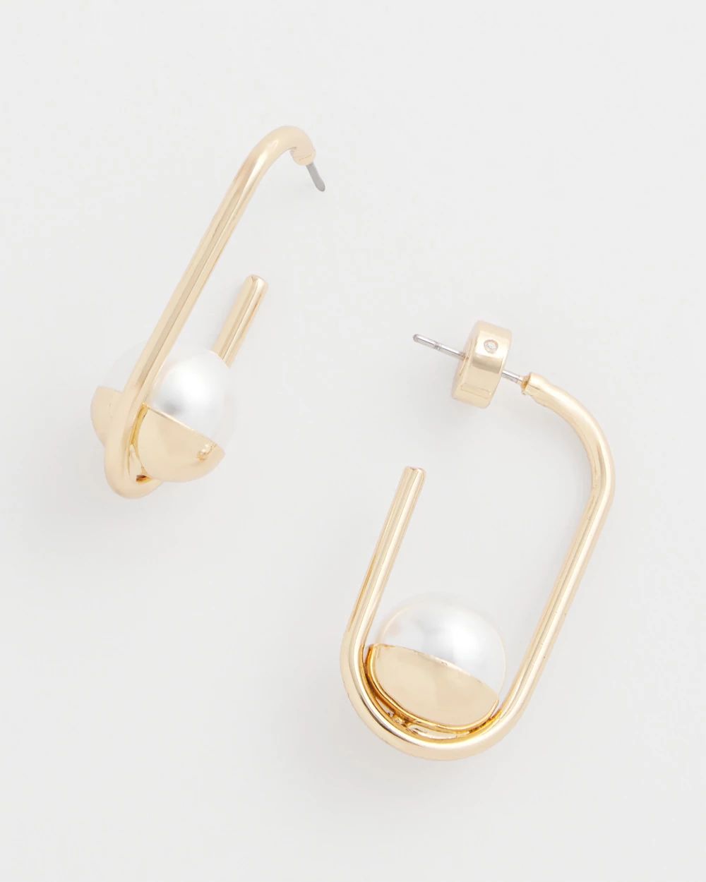 Pearl Gold Hoop Earrings