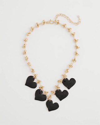 Black Heart Drop Off Necklace