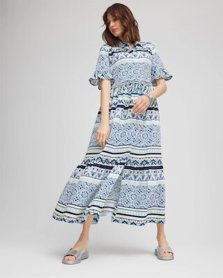 Flutter-Sleeved Maxi Dress click to view larger image.