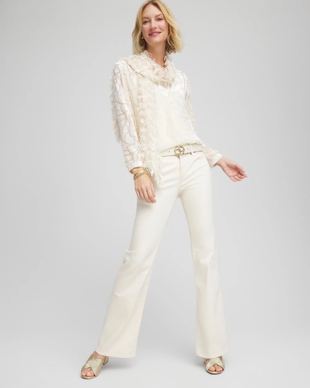 Petite Girlfriend Flared Leg Jeans click to view larger image.