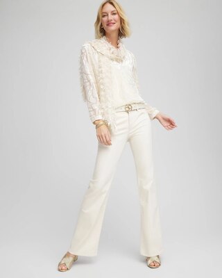 Petite Girlfriend Flared Leg Jeans click to view larger image.