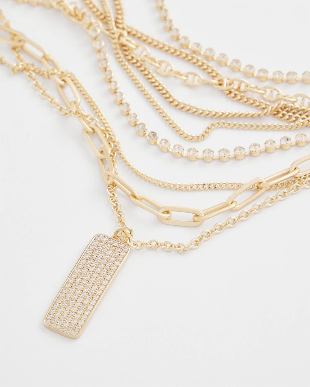 Convertible Gold Pave Pendant Necklace click to view larger image.